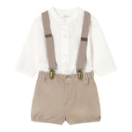 Mayoral Completo 2 Pezzi Camicia-Salopettes Bianco/Beige per Neonato 2257 BIANCO/BEIGE MAYORAL 