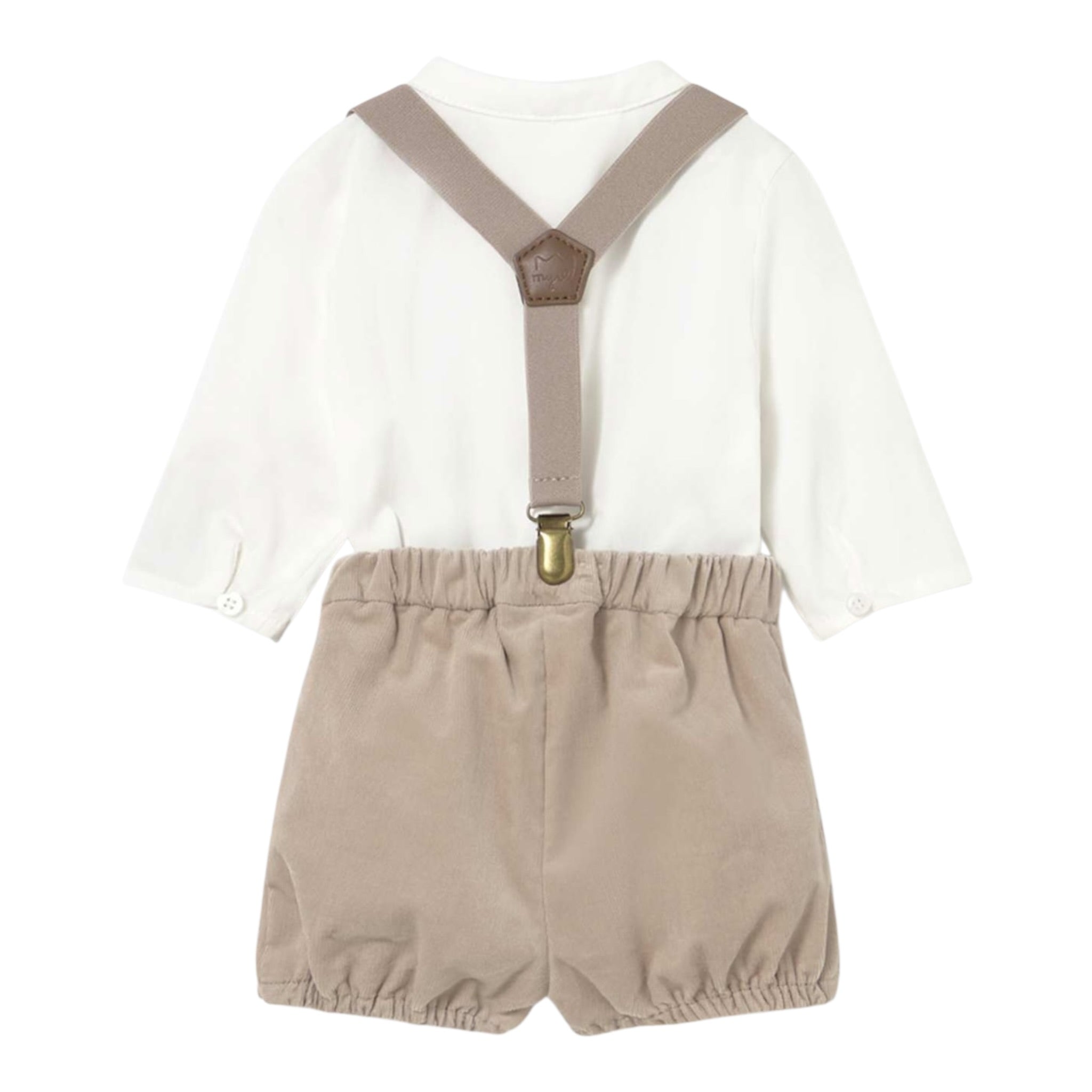 Mayoral Completo 2 Pezzi Camicia-Salopettes Bianco/Beige per Neonato 2257 BIANCO/BEIGE MAYORAL 