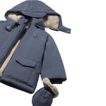 Mayoral Giubbino tinta unita con Zip E Cappuccio - Guanti Blu per Neonato 2421 BLU MAYORAL 