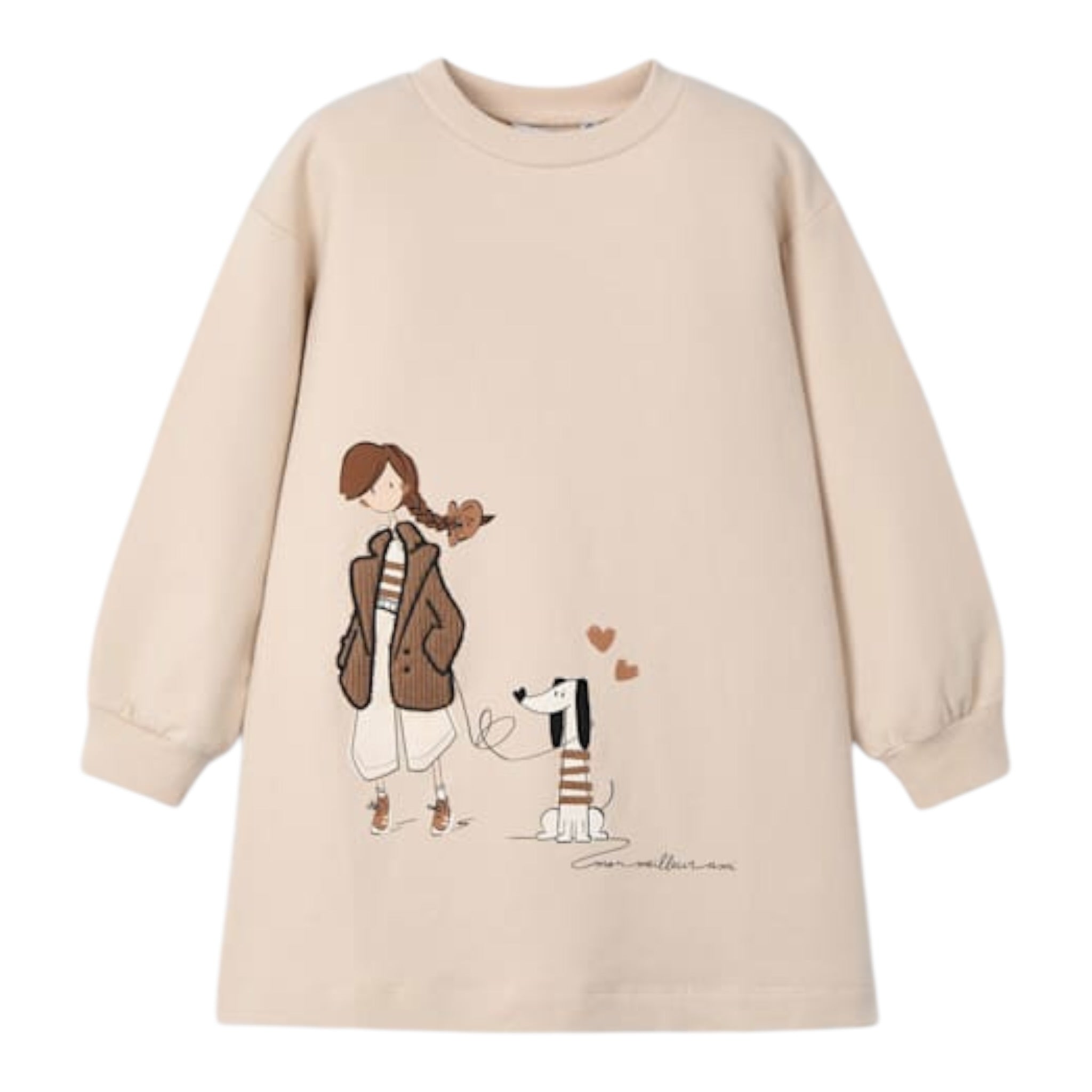 Mayoral Abito tinta unita con Stampa Beige per Neonata 4929 BEIGE MAYORAL 