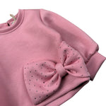 Meilisa Bai Felpa tinta unita con Applicazione Rosa per Neonata FFL6693 ROSA MEILISA BAI 