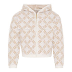 Michael Kors Felpa con Zip E Cappuccio tinta unita Panna per Bambina R30470X PANNA MICHAEL KORS 