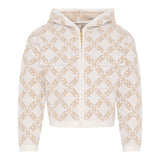 Michael Kors Felpa con Zip E Cappuccio tinta unita Panna per Bambina R30470X PANNA MICHAEL KORS 