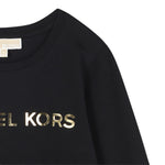 Michael Kors Shirt Girocollo tinta unita con Logo Nero per Neonata R30488X NERO MICHAEL KORS 