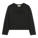 Michael Kors Shirt Girocollo tinta unita con Logo Nero per Neonata R30495N NERO MICHAEL KORS 