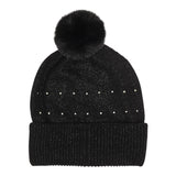 Michael Kors Cappello tinta unita con Pon Pon Nero per Bambina R30518 NERO MICHAEL KORS 
