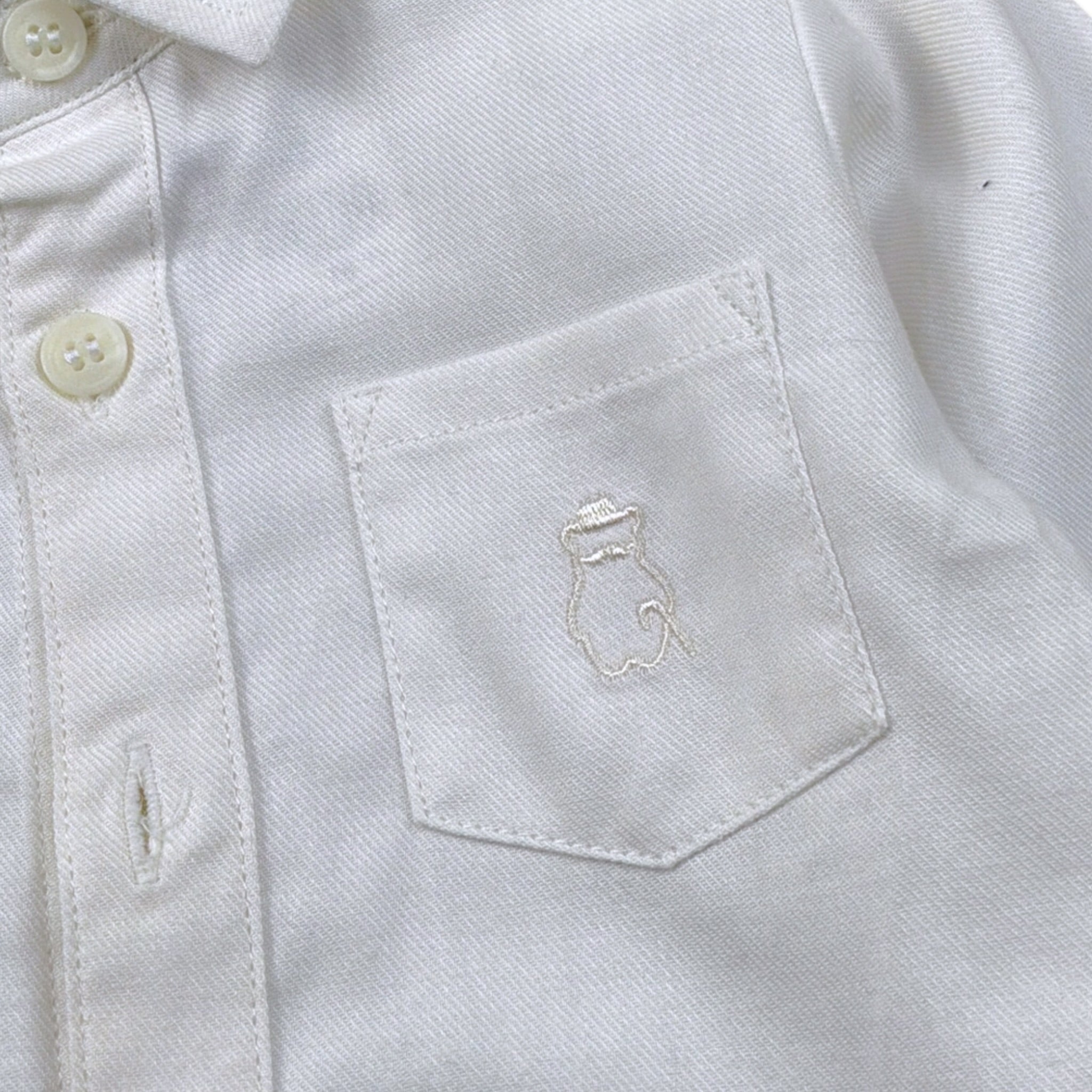 Mini Banda Camicia tinta unita Manica Lunga Bianco per Neonato 0112 BIANCO MINI BANDA 