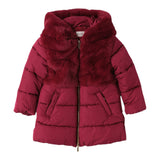 Mini Banda Giubbino tinta unita con Cappuccio Bordeaux per Bambina 0F376 BORDEAUX MINI BANDA 