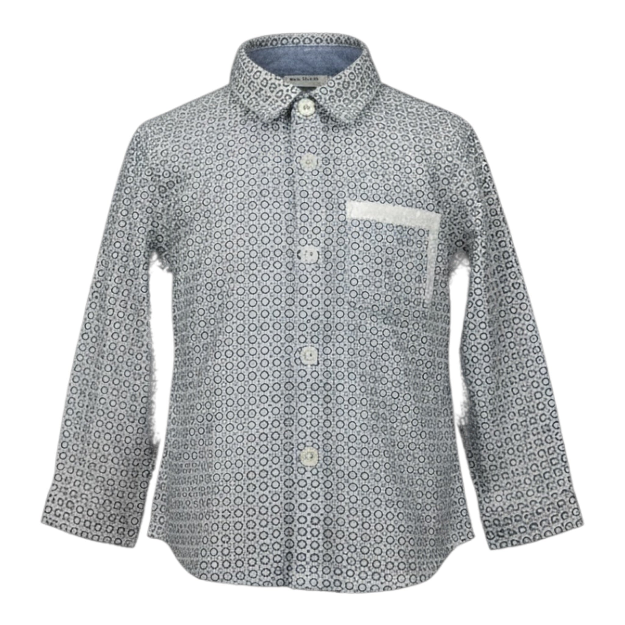 Mini Banda Camicia tinta unita con Fantasia Bianco per Neonato 3620 BIANCO MINI BANDA 