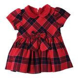 Mini Banda Abito Mezza Manica Fantasia Quadri Rosso per Neonata 3F725 ROSSO MINI BANDA 