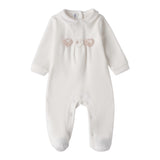 Mini Banda Tutina Manica Lunga tinta unita Panna per Neonato 3F755 PANNA MINI BANDA 