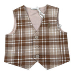Mini Banda Gilet tinta unita con Fantasia Beige per Neonato 5688 BEIGE MINI BANDA 