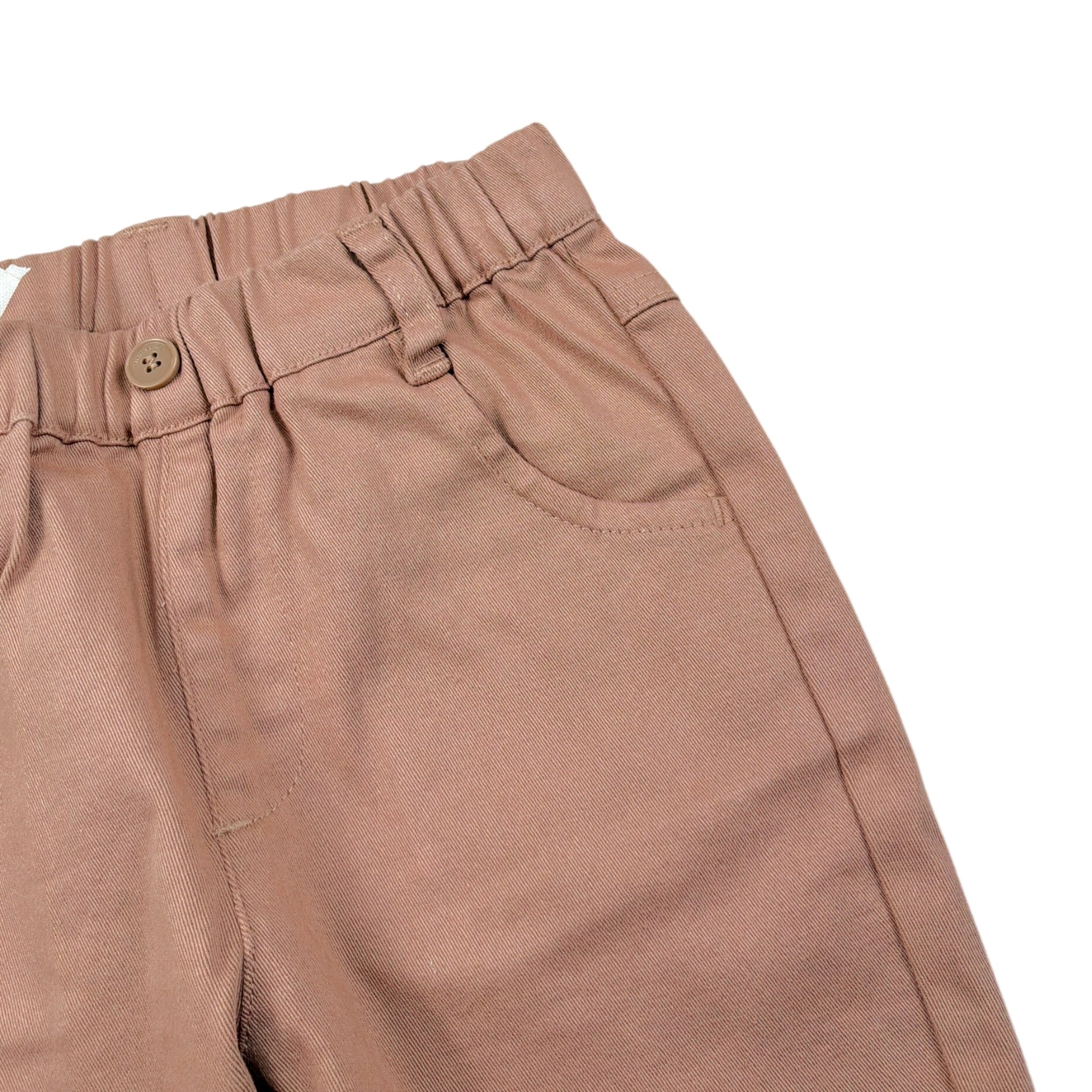 Mini Banda Pantalone tinta unita con Elastico In Vita Cammello per Neonato F623 CAMMELLO MINI BANDA 