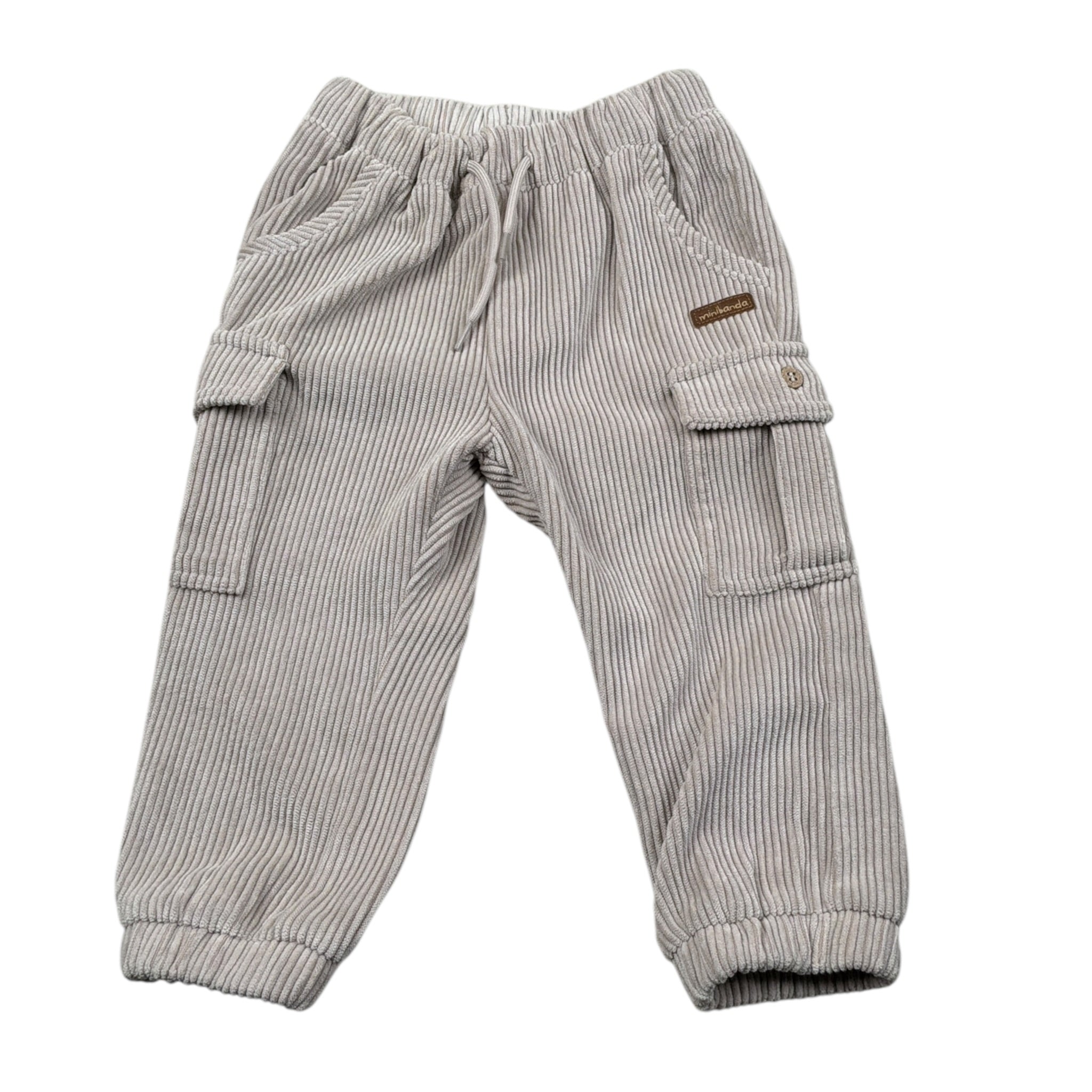 Mini Banda Pantalone tinta unita con Elastico In Vita Beige per Neonato F627 BEIGE MINI BANDA 