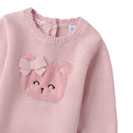 Mini Banda Maglia tinta unita con Stampa Rosa per Neonata F704 ROSA MINI BANDA 