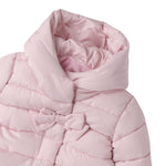 Mini Banda Giubbino tinta unita con Fiocco E Cappuccio Rosa per Neonata F737 ROSA MINI BANDA 