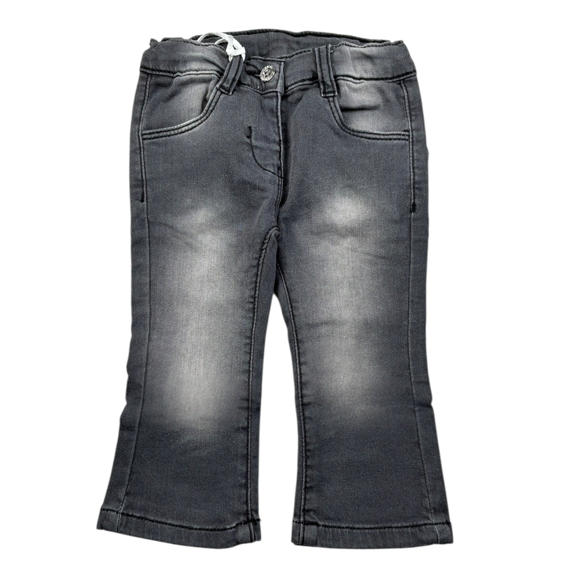 Mini Banda Jeans tinta unita con Girovita Regolabile Nero per Neonata F740 NERO MINI BANDA 
