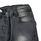 Mini Banda Jeans tinta unita con Girovita Regolabile Nero per Neonata F740 NERO MINI BANDA 