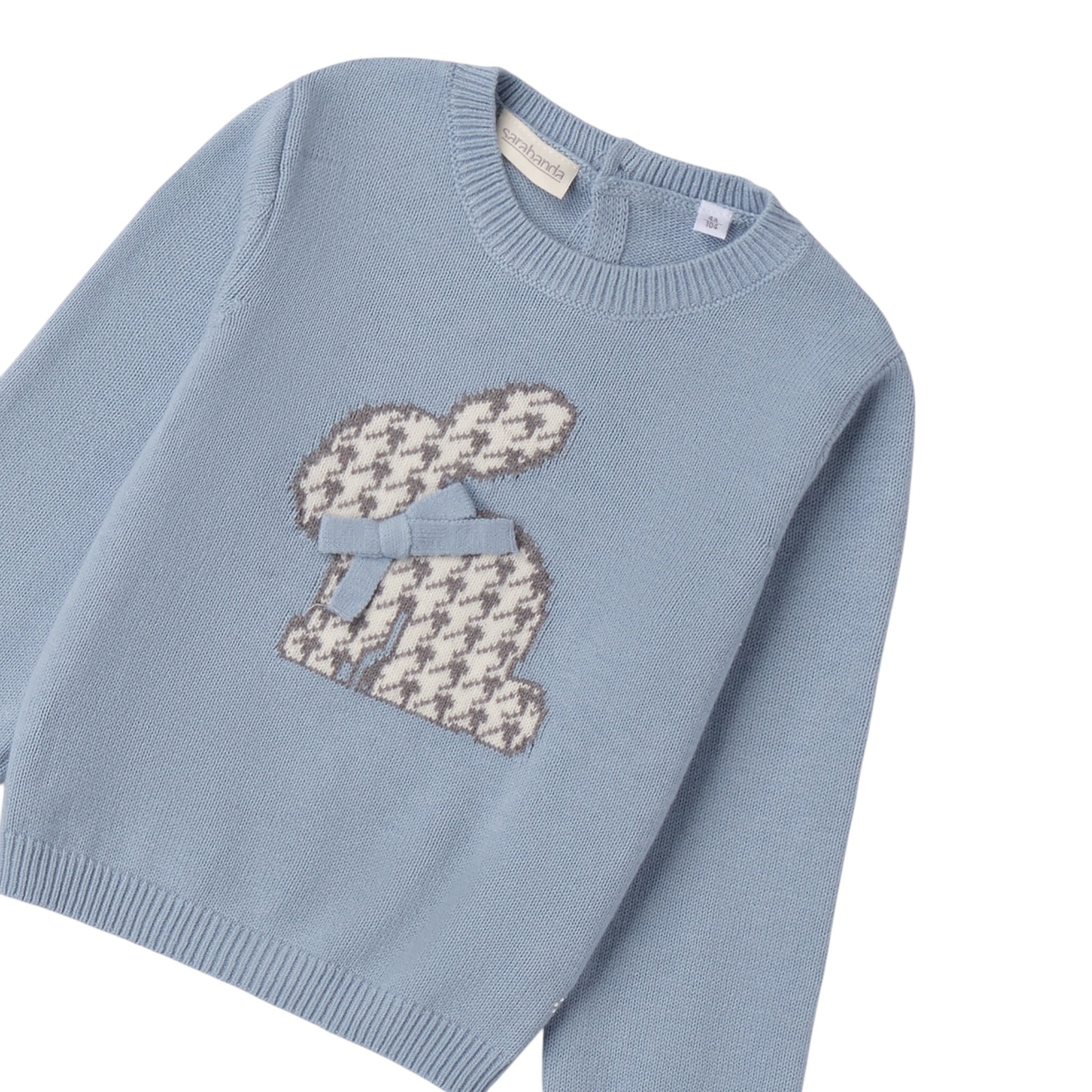 Minibanda Maglia tinta unita con Stampa Azzurro per Bambina 0F334 AZZURRO MINIBANDA 