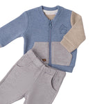 Minibanda Completo 2Pz Felpa-Pantalone Azzurro per Neonato 3F365 AZZURRO MINIBANDA 