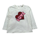 Miss Grant Shirt Girocollo tinta unita con Stampa Panna per Neonata MG1121 PANNA MISS GRANT 