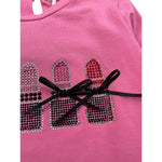 Miss Grant Shirt Girocollo tinta unita con Stampa Rosa per Neonata MG1209 ROSA MISS GRANT 