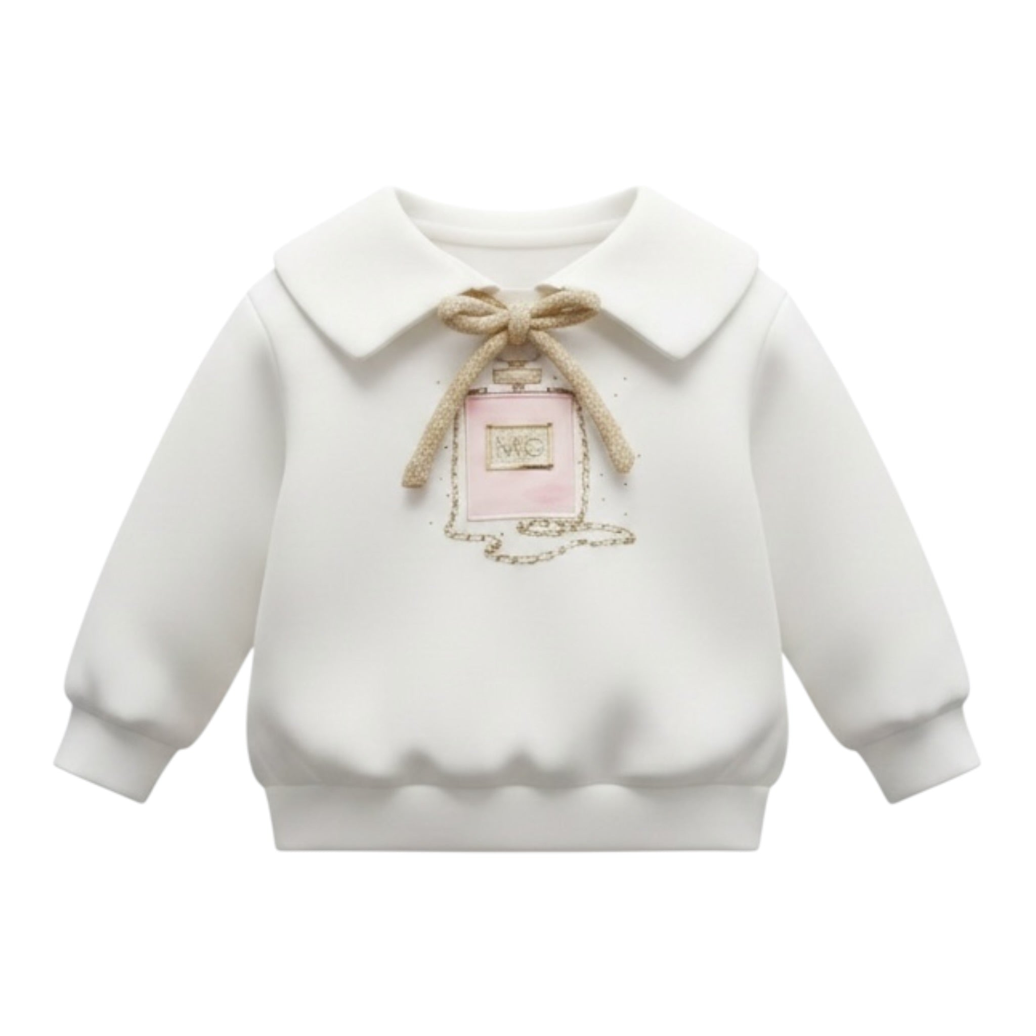 Miss Grant Felpa tinta unita con Colletto E Stampa Panna per Neonata MG1380XN PANNA MISS GRANT 