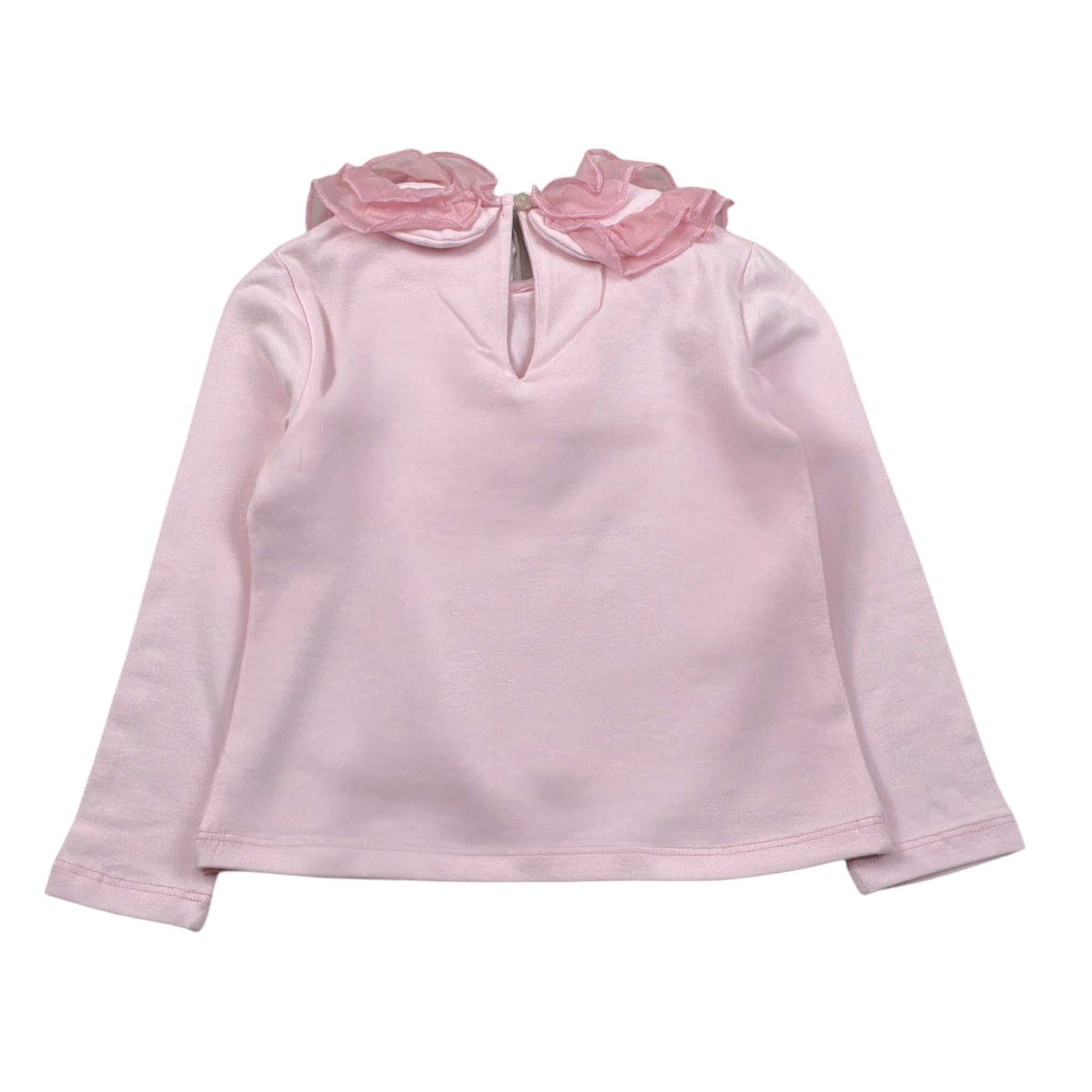 Miss Grant Shirt tinta unita con Colletto Rosa per Neonata MG1417N ROSA MISS GRANT 