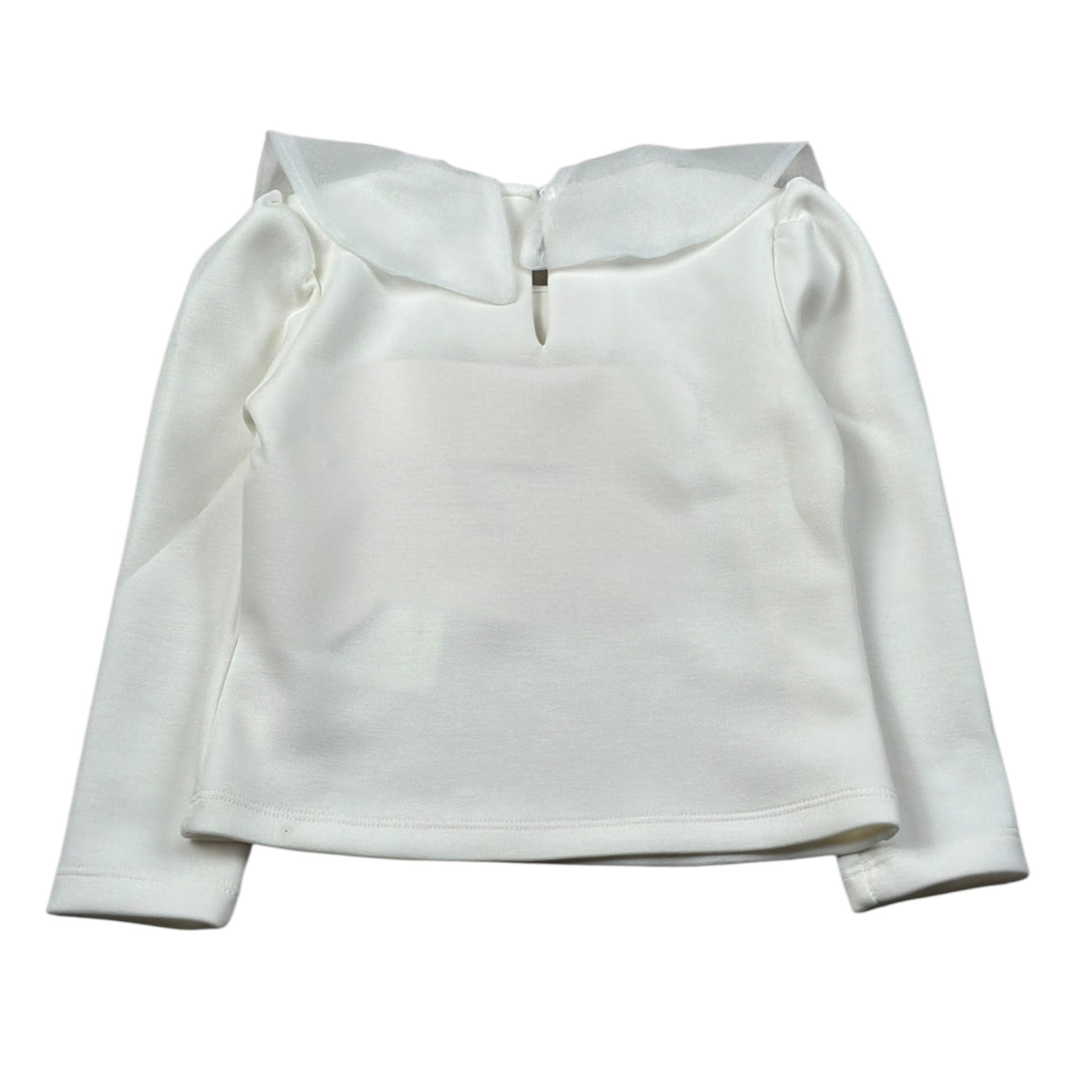 Miss Grant Shirt tinta unita con Colletto Tulle Panna per Neonata MG1433NX PANNA MISS GRANT 