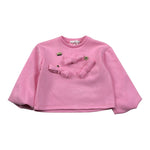 Miss Grant Felpa Girocollo tinta unita con Applicazioni Rosa per Neonata MG1510 ROSA MISS GRANT 