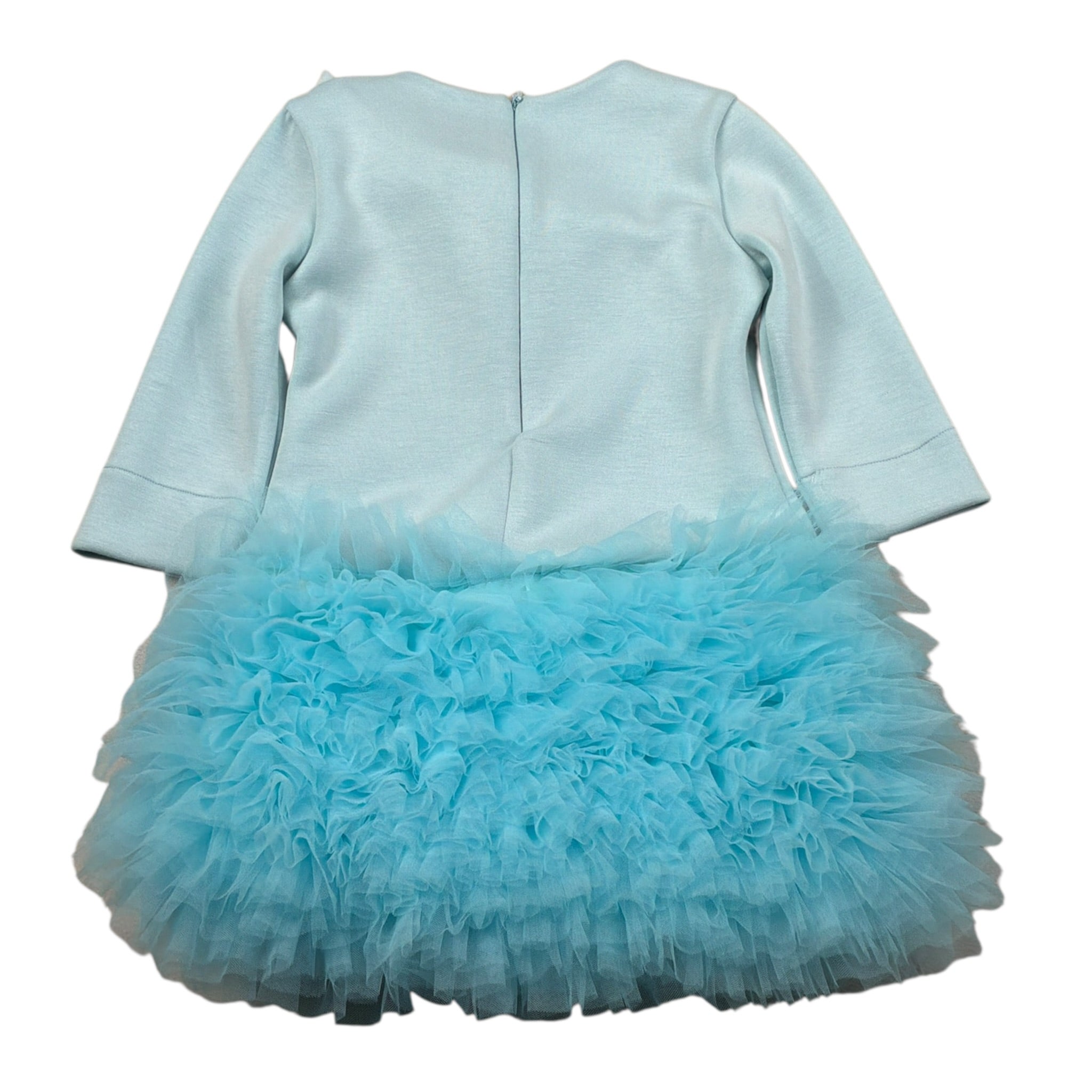 Miss Grant Abito Manica Lunga tinta unita Azzurro per Bambina MG1517 AZZURRO MISS GRANT 