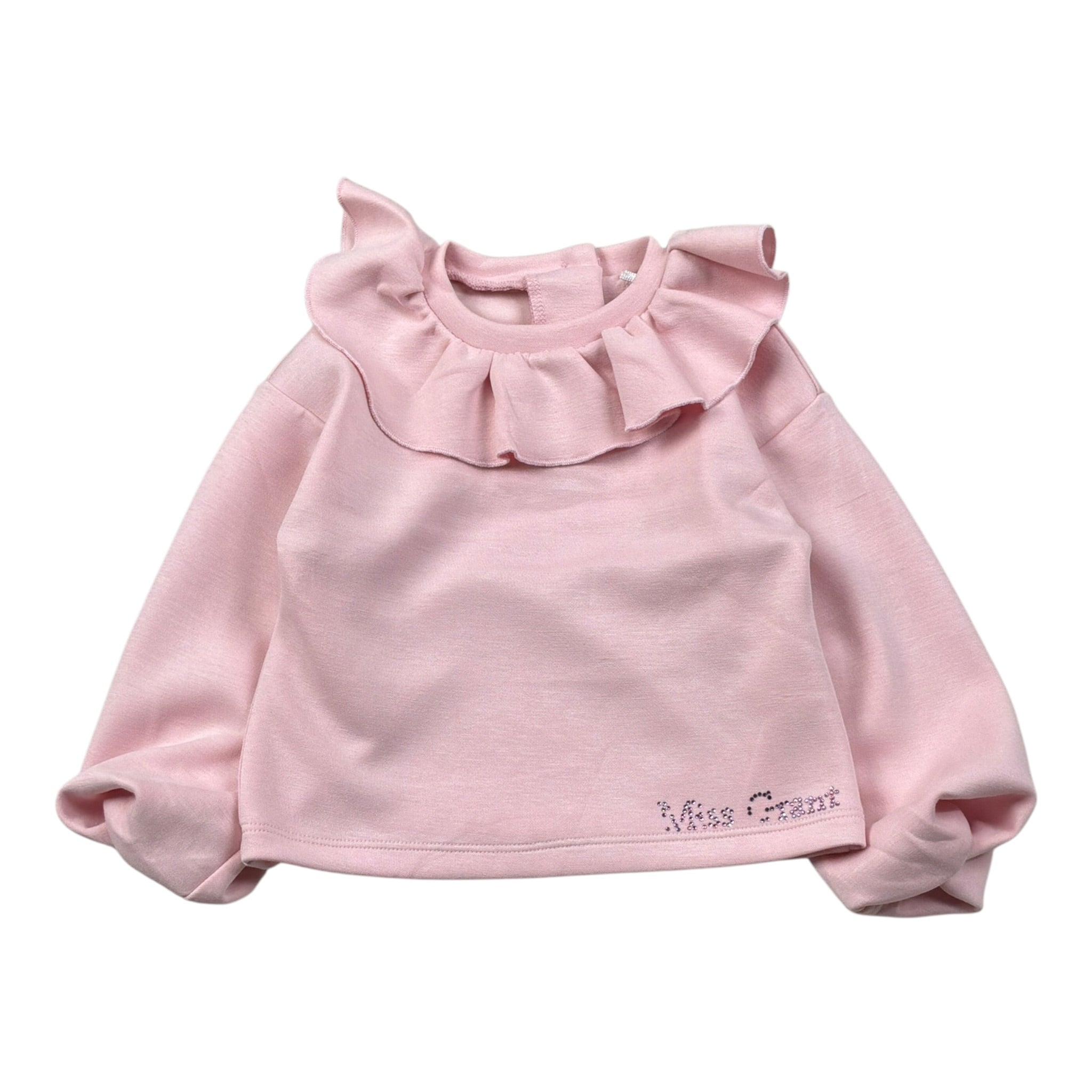 Miss Grant Felpa Chiusa tinta unita con Rouches Rosa per Neonata MG1538N ROSA MISS GRANT 