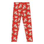 Monnalisa Leggins tinta unita Fantasia Floreale Rosso per Bambina 118408 ROSSO MONNALISA 