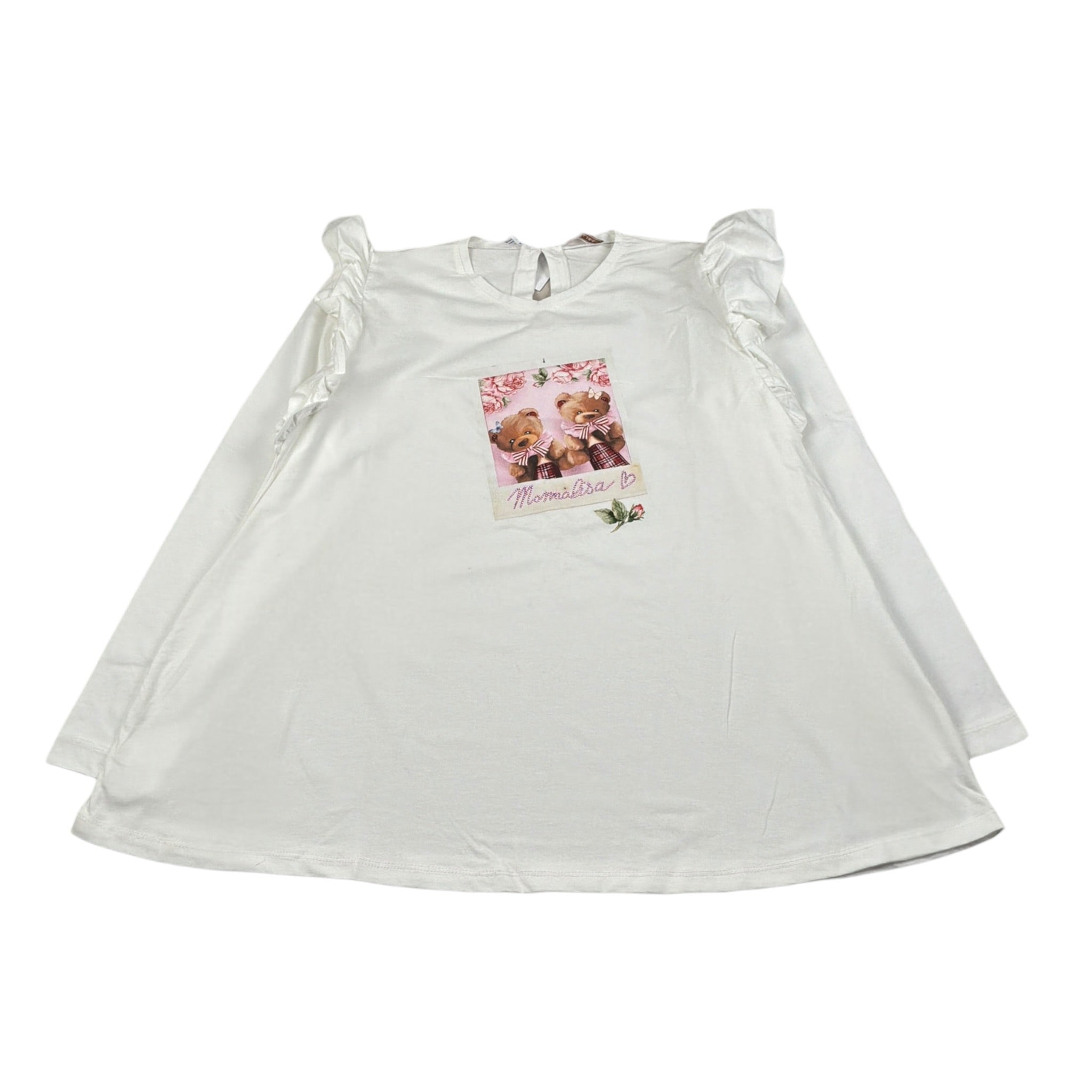 Monnalisa Shirt Girocollo Tinta Unit Ocn Stampa Bianco per Bambina 118624PI BIANCO MONNALISA 