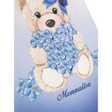 Monnalisa Abito Manica Lunga Bicolore con Stampa Panna/Blu per Bambina 11B918 PANNA/BLU MONNALISA 