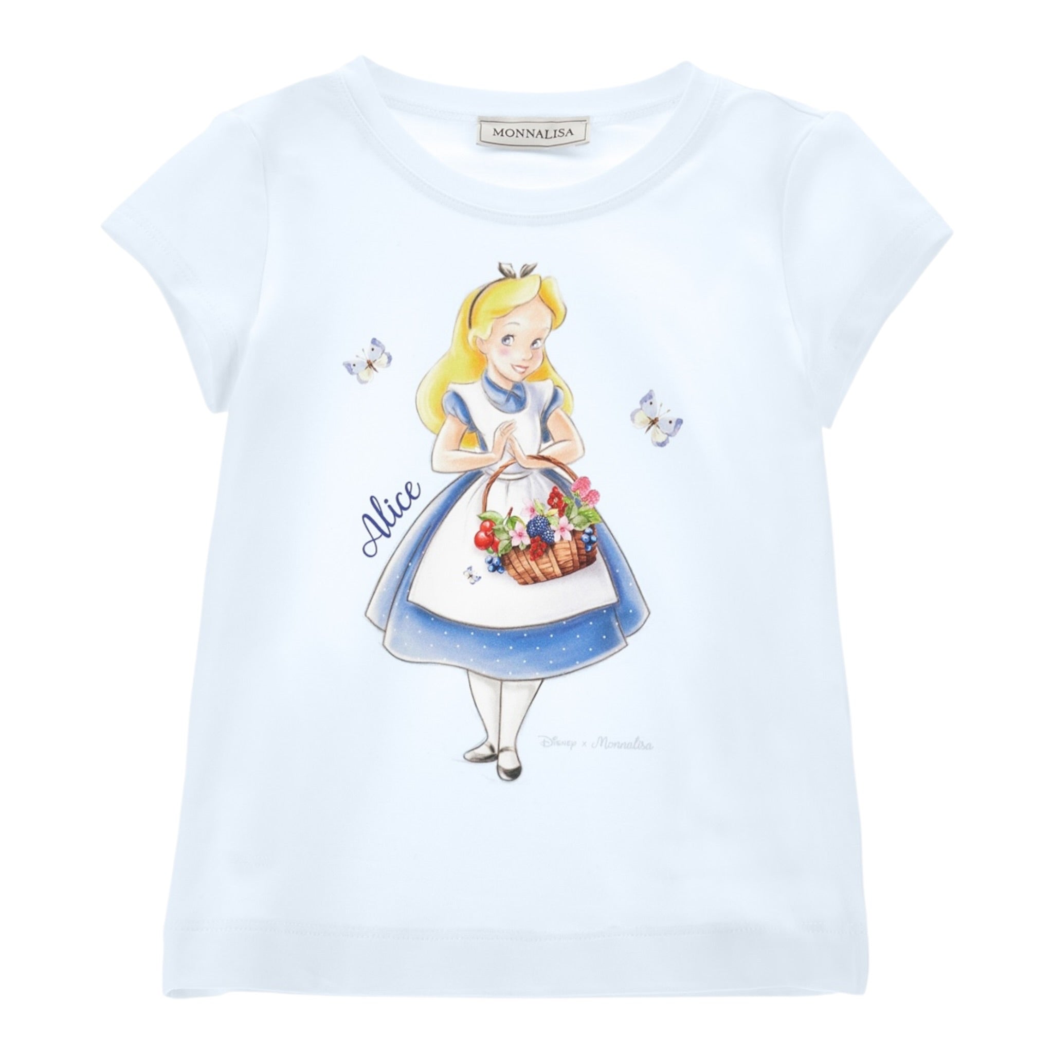 Monnalisa T-Shirt Girocollo tinta unita con Stampa Bianco per Neonata 11E622 BIANCO MONNALISA 