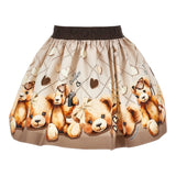 Monnalisa Gonna tinta unita con Stampa Beige per Bambina 11F705XX BEIGE MONNALISA 