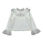 Monnalisa Shirt tinta unita con Tulle Panna per Neonata 170605 PANNA MONNALISA 