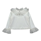 Monnalisa Shirt tinta unita con Tulle Panna per Neonata 170605 PANNA MONNALISA 