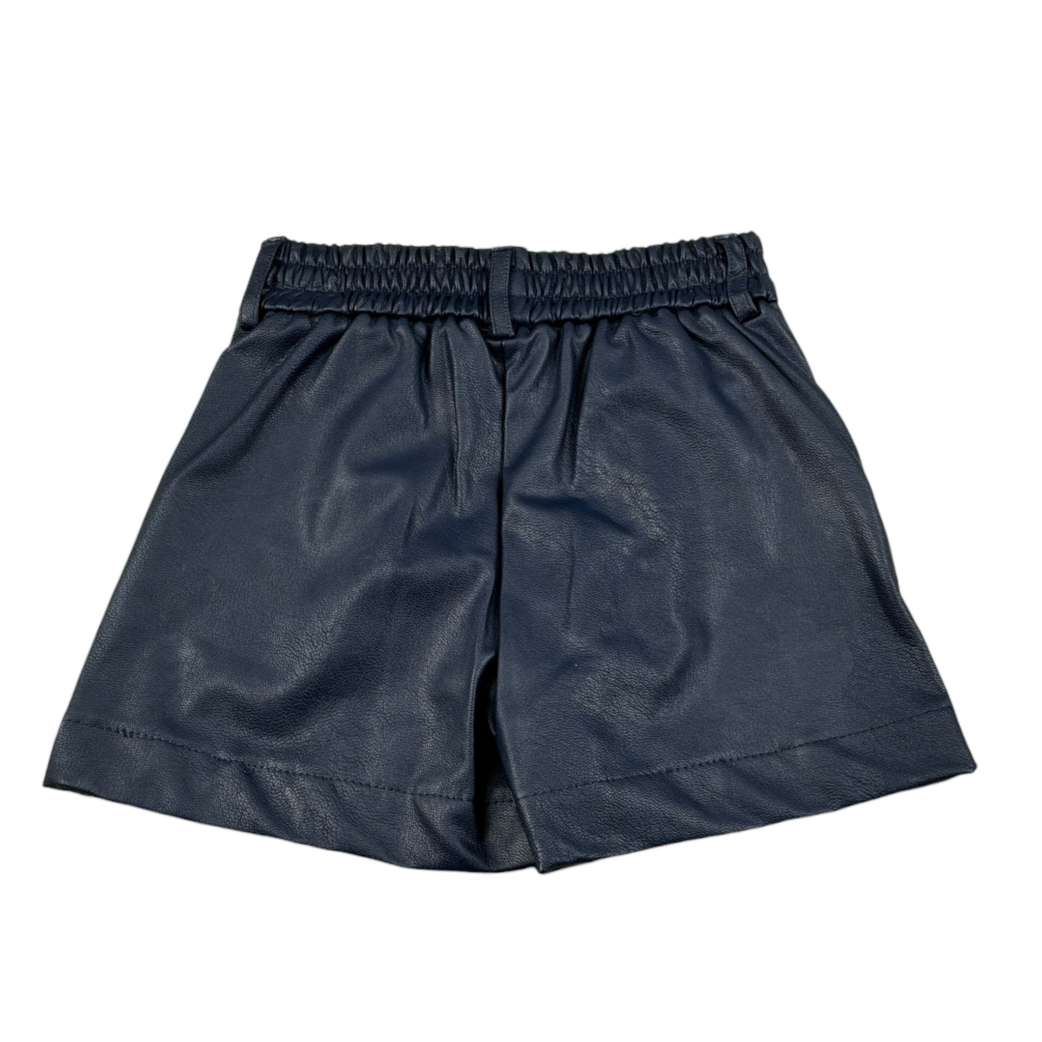 Monnalisa Short tinta unita In Ecopelle Blu per Bambina 17B403 BLU MONNALISA 