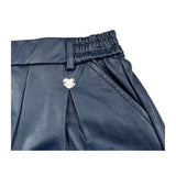 Monnalisa Short tinta unita In Ecopelle Blu per Bambina 17B403 BLU MONNALISA 