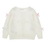 Monnalisa Cardigan tinta unita con Applicazioni Panna per Bambina 17F801 PANNA MONNALISA 