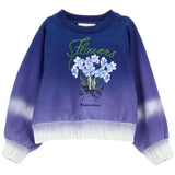 Monnalisa Felpa tinta unita con Stampa Blu per Bambina 19B611 BLU MONNALISA 