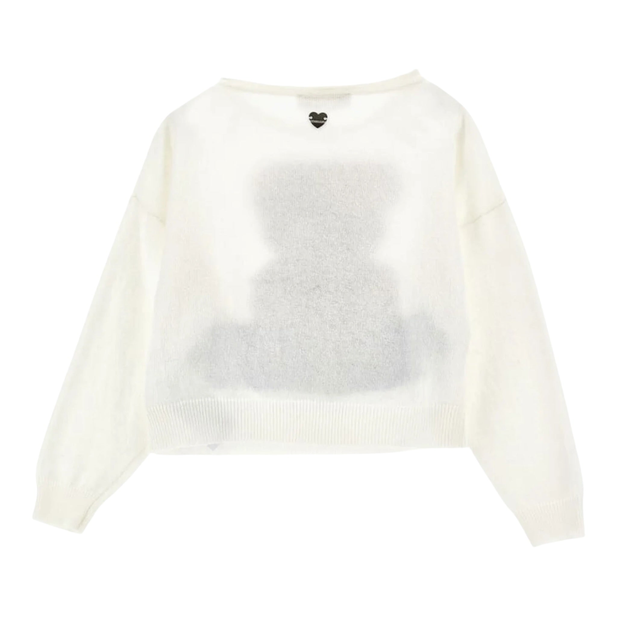 Monnalisa Maglia tinta unita con Stampa Panna per Bambina 19B635 PANNA MONNALISA 