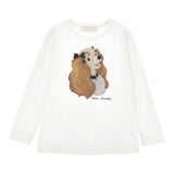 Monnalisa Shirt tinta unita con Stampa Bianco per Bambina 19D611 BIANCO MONNALISA 