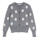 Monnalisa Cardigan tinta unita A Pois Grigio per Bambina 19D803 GRIGIO MONNALISA 