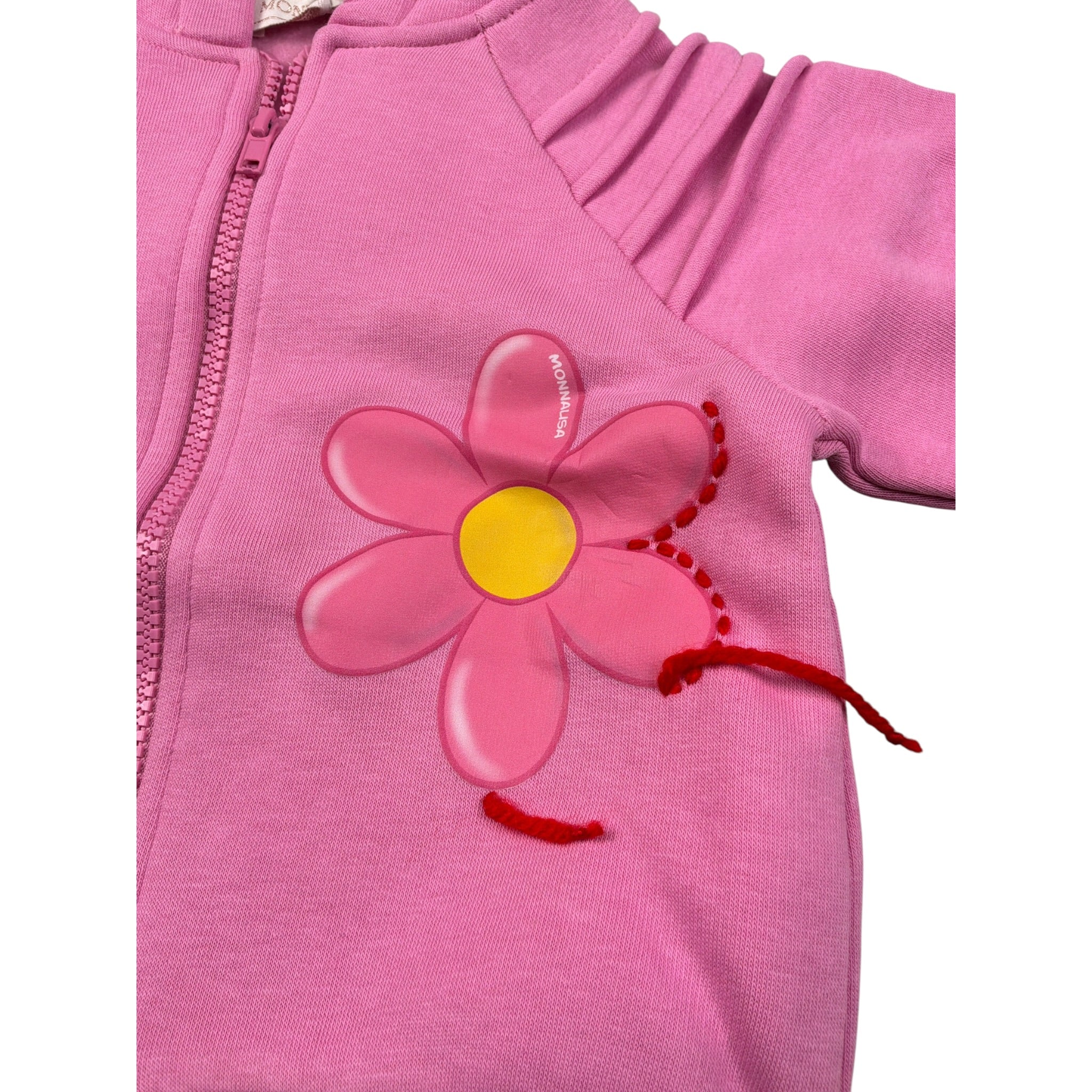 Monnalisa Felpa con Zip E Cappuccio tinta unita Rosa per Neonata 19D807 ROSA MONNALISA 