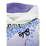 Monnalisa Abito Felpa Bicolore con Stampa E Cappuccio Blu per Bambina 19D906 BLU MONNALISA 