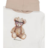 Monnalisa Completo 2 Pezzi Felpa-Pantalone Bicolore Beige per Bambina 19F500 BEIGE MONNALISA 
