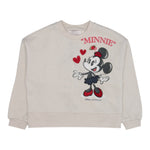 Monnalisa Felpa tinta unita con Stampa Beige per Bambina 19F603 BEIGE MONNALISA 